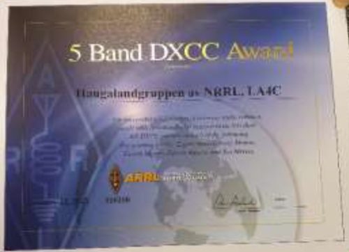 5 Band DXCC – Fin å ha på veggen